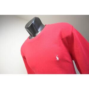Polo Ralph Lauren Thermal Sweatshirt Red Long Sleeve Sweater Mens Size Large